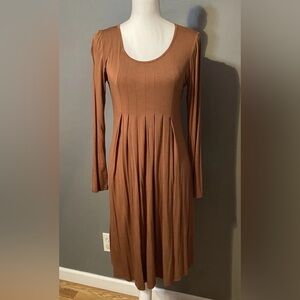 Chic Long Sleeve Brown Dress